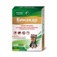 Бинакар капли на холку от блох, вшей и власоедов, для собак мелких пород, 0,5 мл.