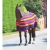 SHIRES TEMPEST Попона флисовая в полоску "Original Newmarket", фиолетовый-желтый-красный