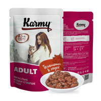 Karmy Adult влажный корм для кошек, Телятина в соусе 80 г